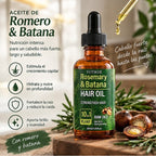 Beneficios del aceite capilar de romero y batana de MYC Bienestar