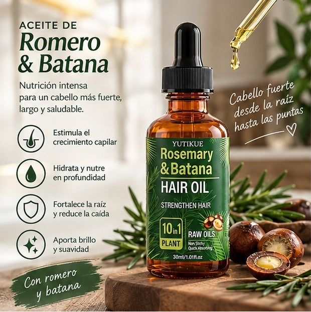 Beneficios del aceite capilar de romero y batana de MYC Bienestar
